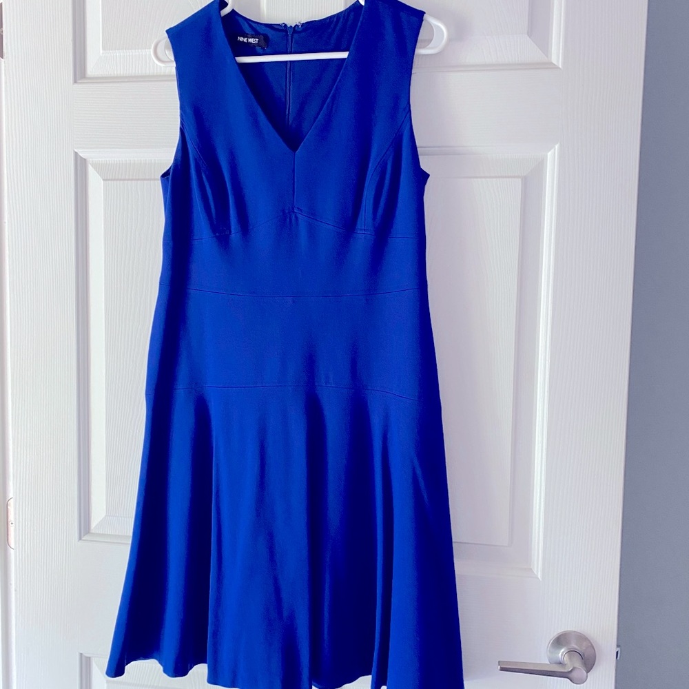 Cobalt Blue Knee-Length Dress